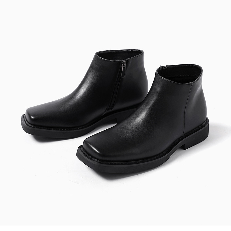 Men Formal Wear With Boots - Luxury Fashion Black Men Casual Leather
