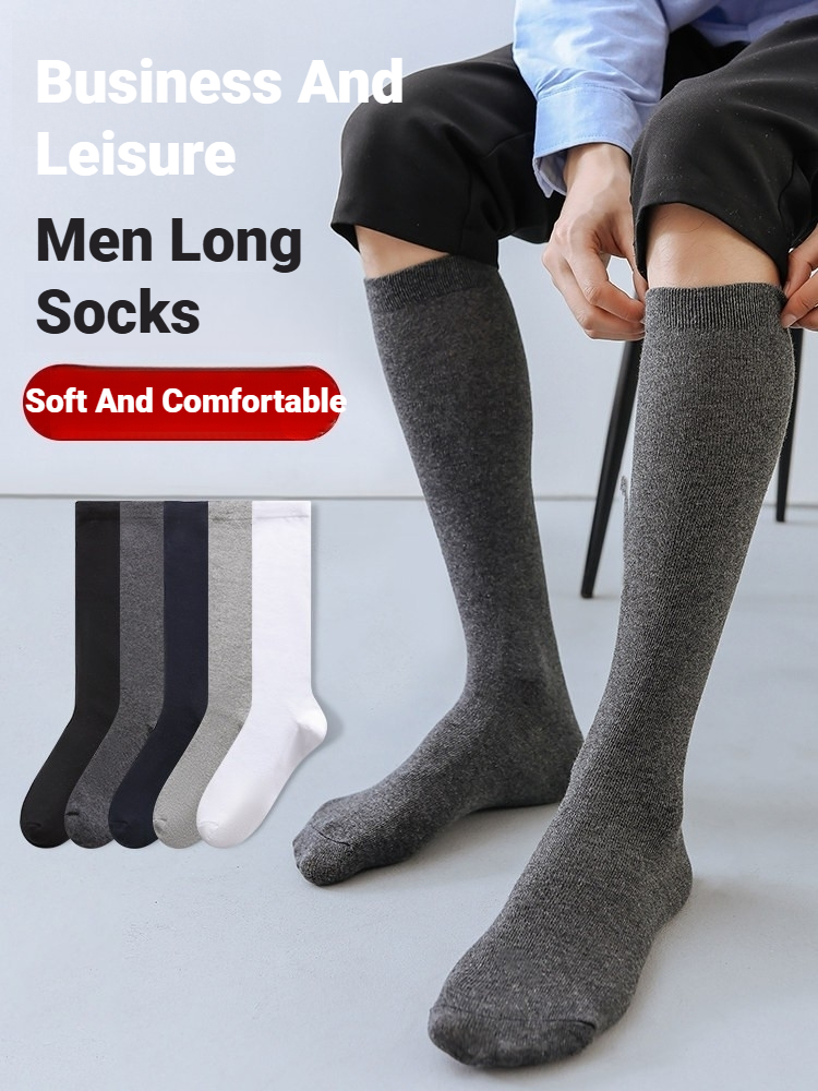 Sock Garter Men - 1 Pair Men Solid Knee High
