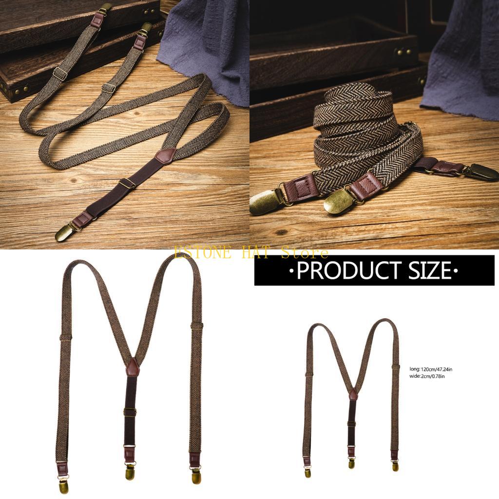 Men'S Formal Wear With Suspenders - 49MF 3 Clip Men Suspenders Elastic