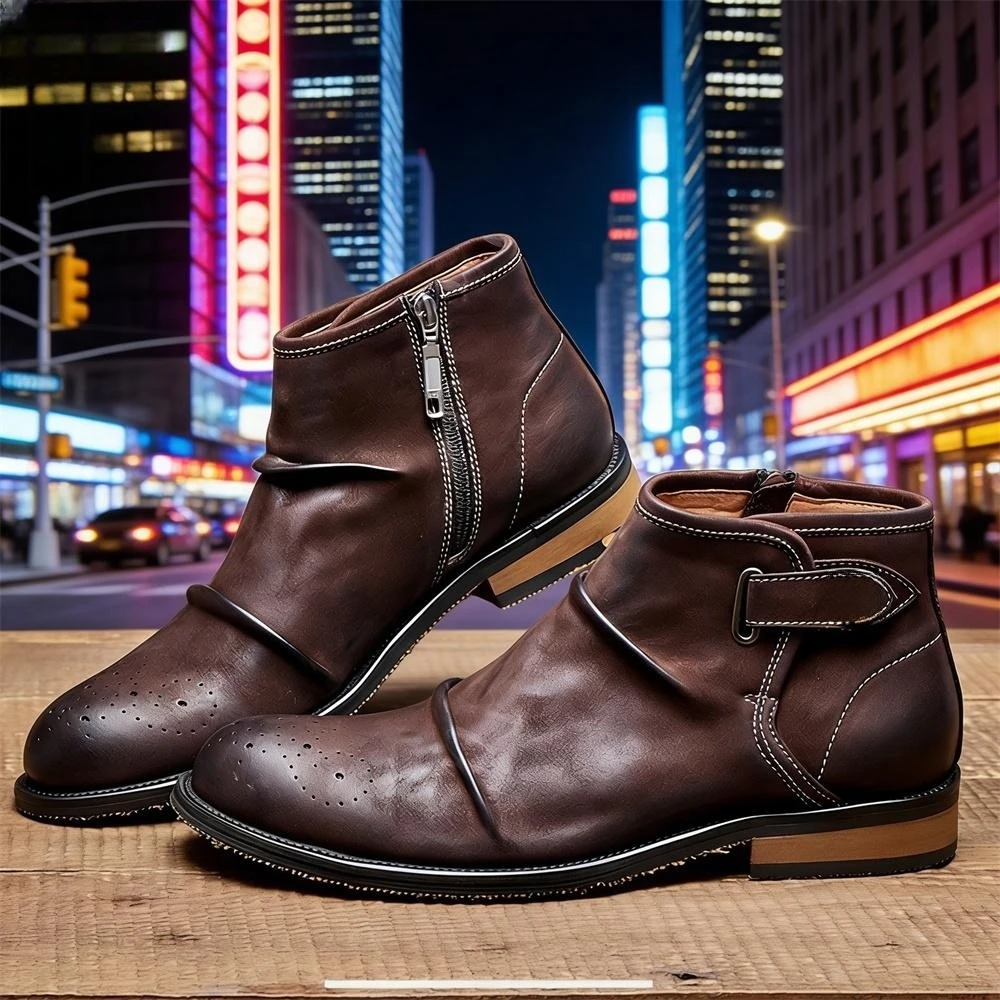 Men's Brogue Toe Ankle Boots,  - Formal Men Daily Wear Footwear 评论和价格