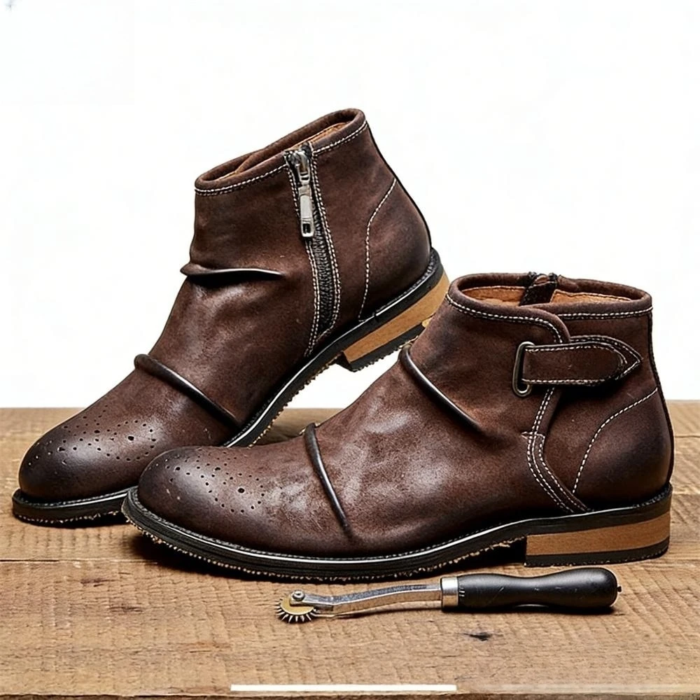 Men's Brogue Toe Ankle Boots,  - Formal Men Daily Wear Footwear 评论和价格