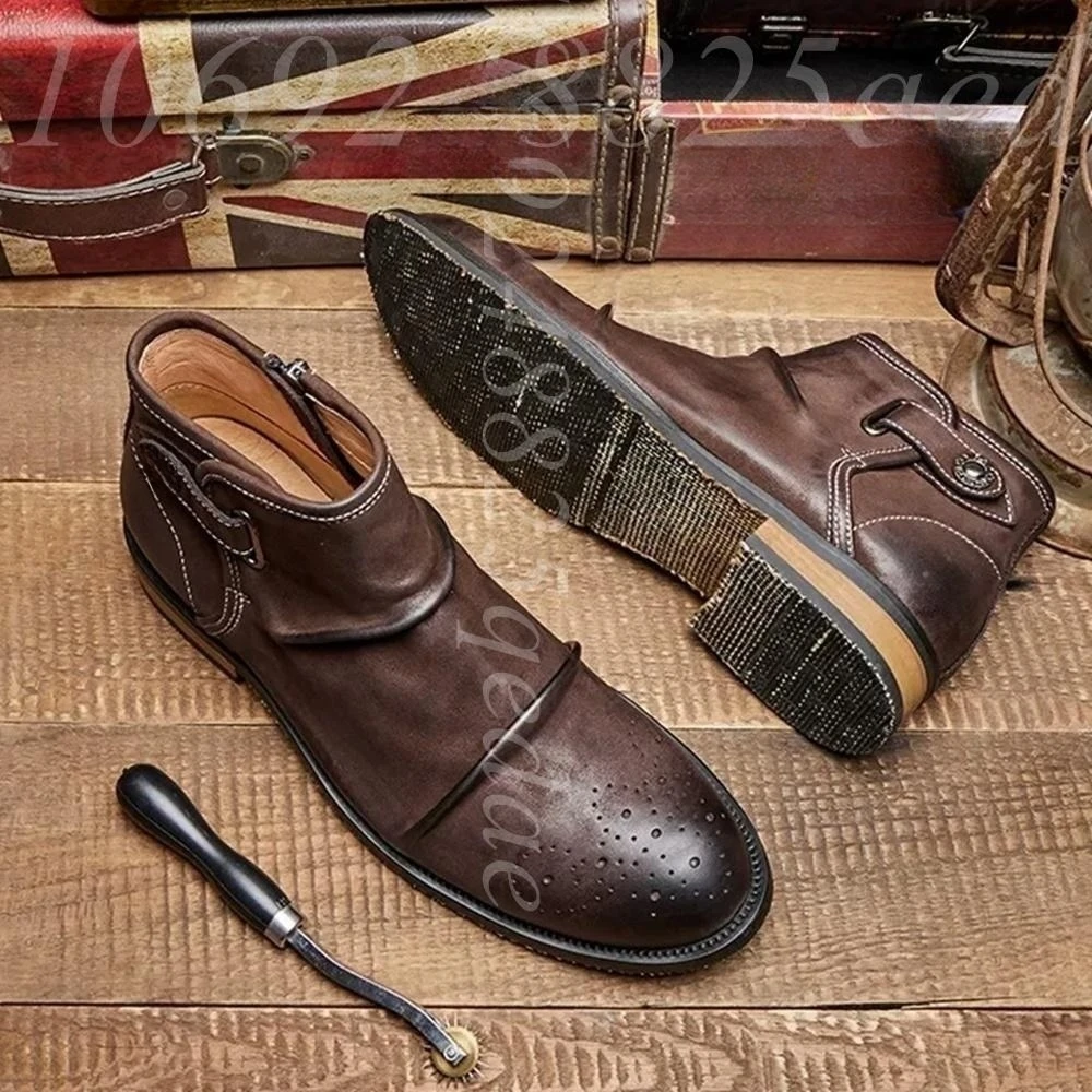 Men's Brogue Toe Ankle Boots,  - Formal Men Daily Wear Footwear 评论和价格