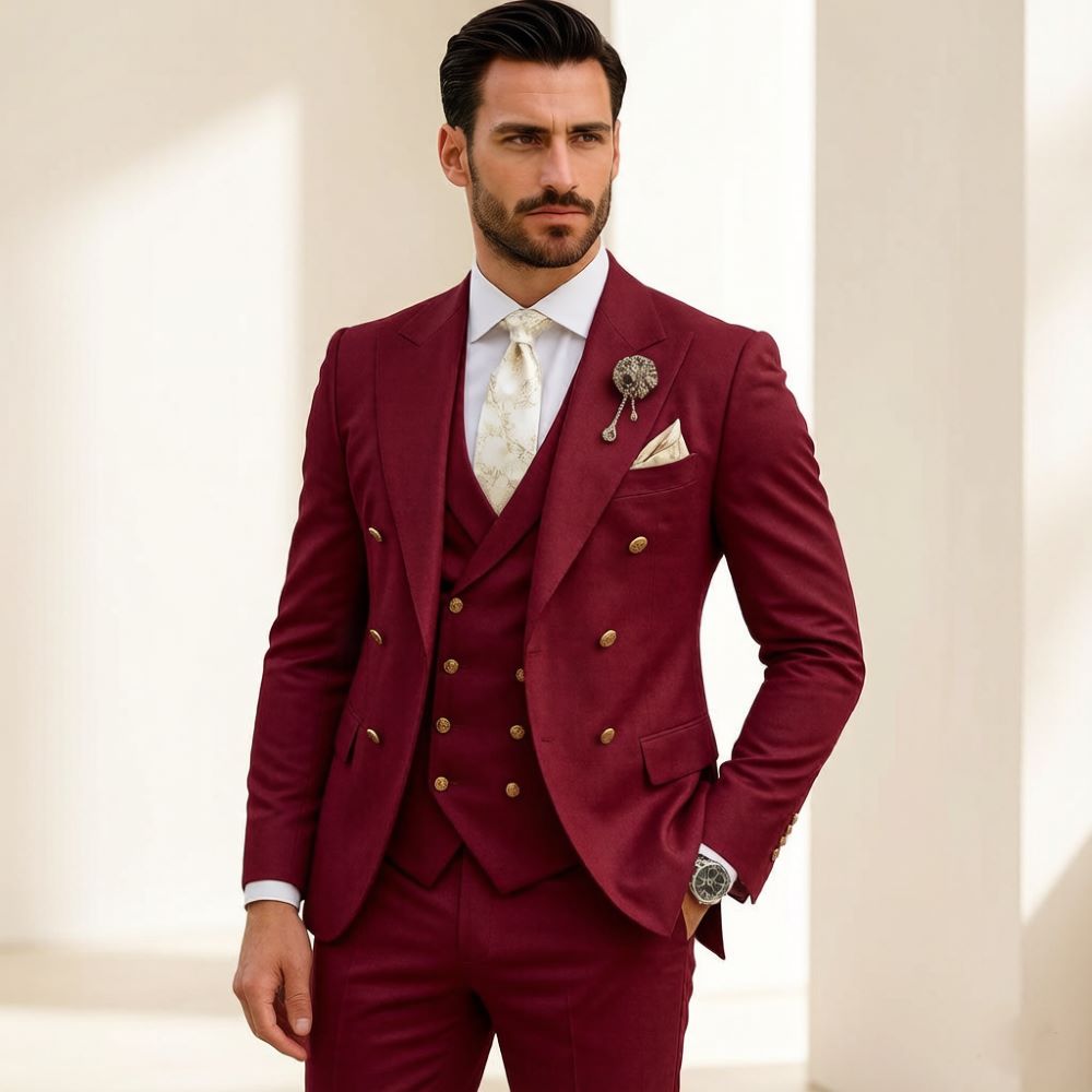 Men Ivory Wedding Suit Slim Fi - Men Formal Wear Modern 评论和价格
