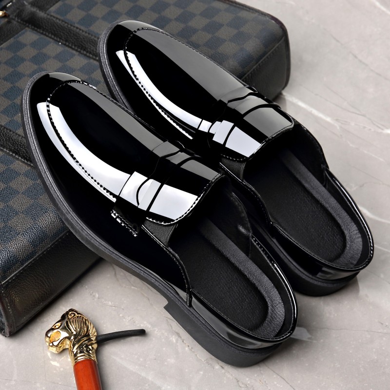 Men Black Patent Leather Mules - Formal Men Daily Wear Footwear 评论和价格