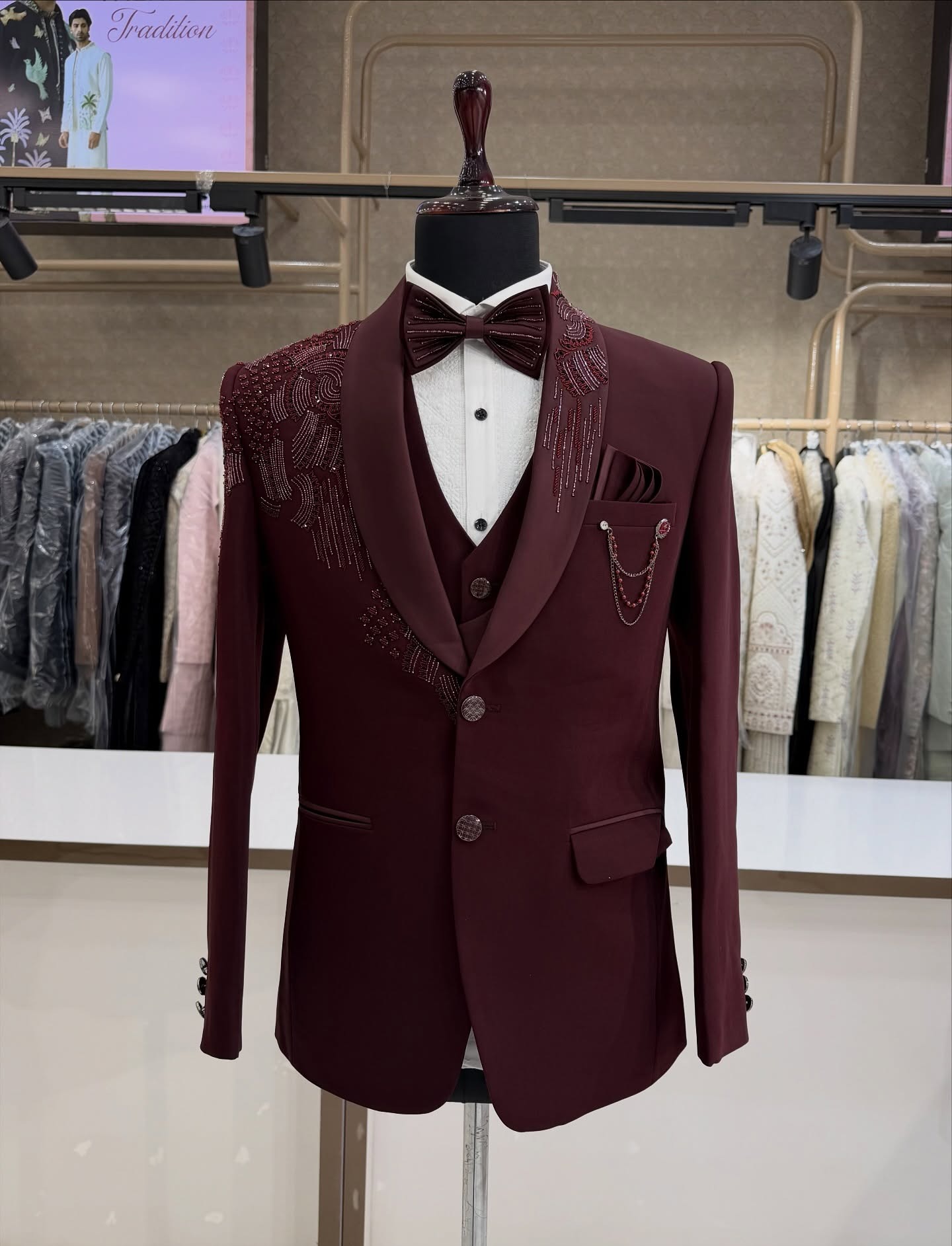 3 Pieces Groom Wedding Tuxedos - Men Formal Wear Modern 评论和价格