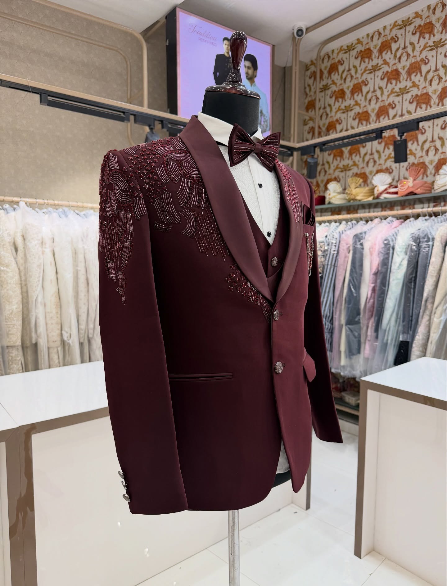 3 Pieces Groom Wedding Tuxedos - Men Formal Wear Modern 评论和价格