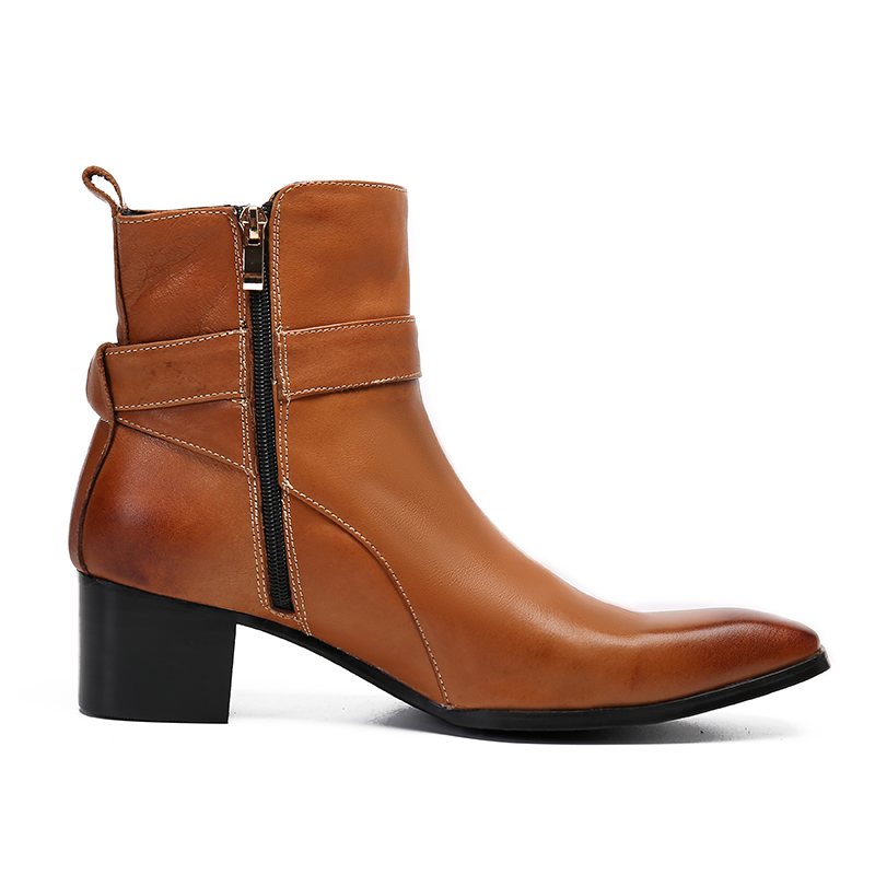 Winter Brown Buckle Pointed Me - Men Formal Wear With Boots 评论和价格