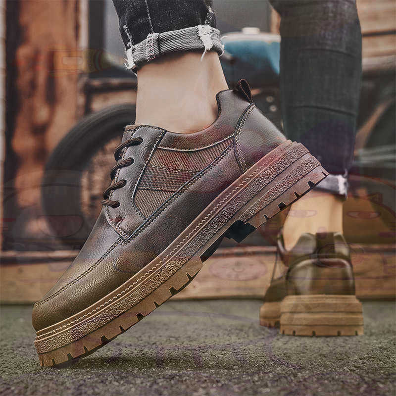 Dark Natural Leather Fashion T - Formal Men Daily Wear Footwear 评论和价格