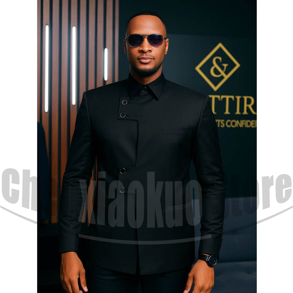 Fashion Mandarin Collar Mens S - Men Formal Wear Modern 评论和价格
