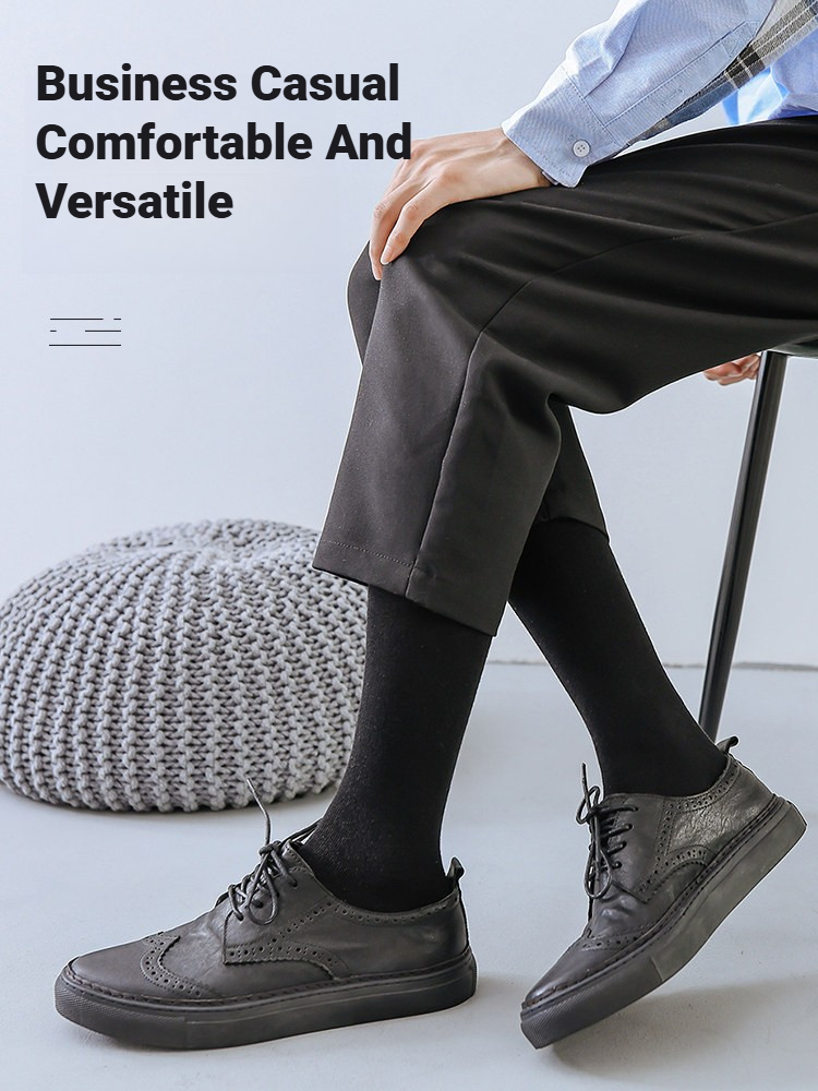 1 Pair Men Solid Knee High Bus - Sock Garter Men 评论和价格