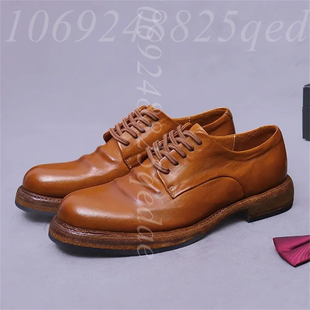 Men's Handmade Vintage Lace-Up - Formal Men Daily Wear Footwear 评论和价格