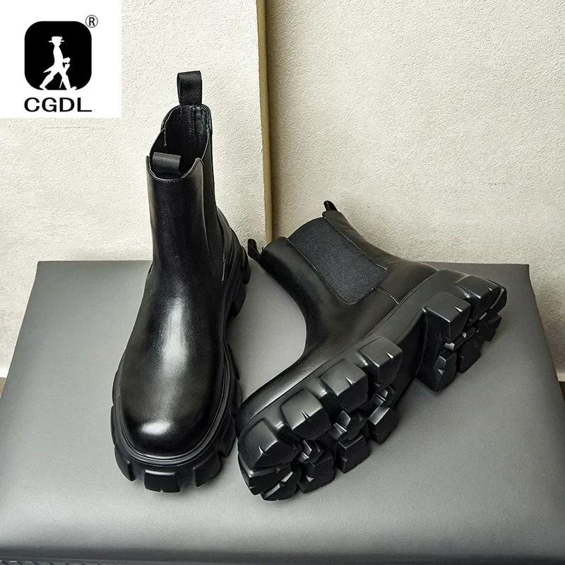 Genuine Leather Thick-soled Me - Men Formal Wear With Boots 评论和价格
