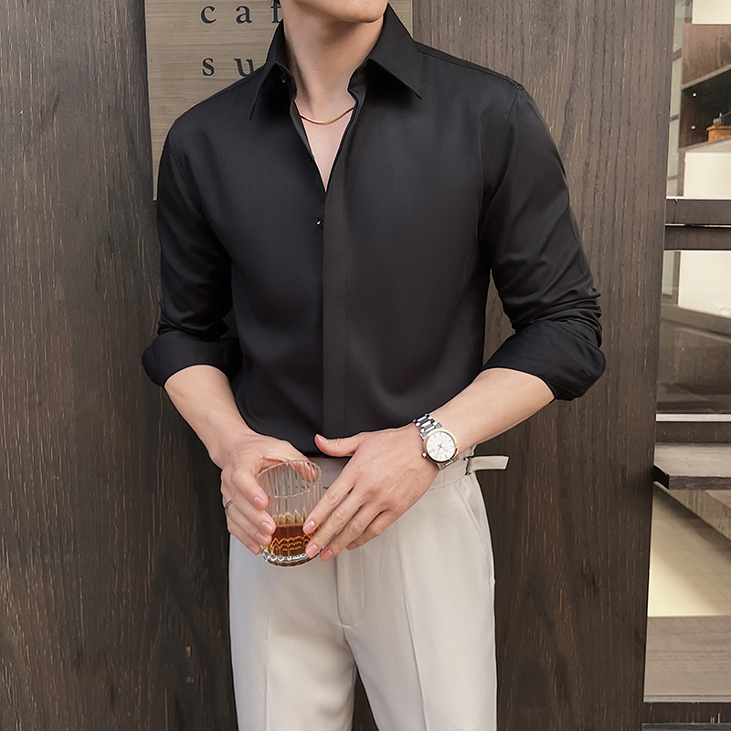 Men's White Long-Sleeve Dress  - Men Formal Wear Modern 评论和价格