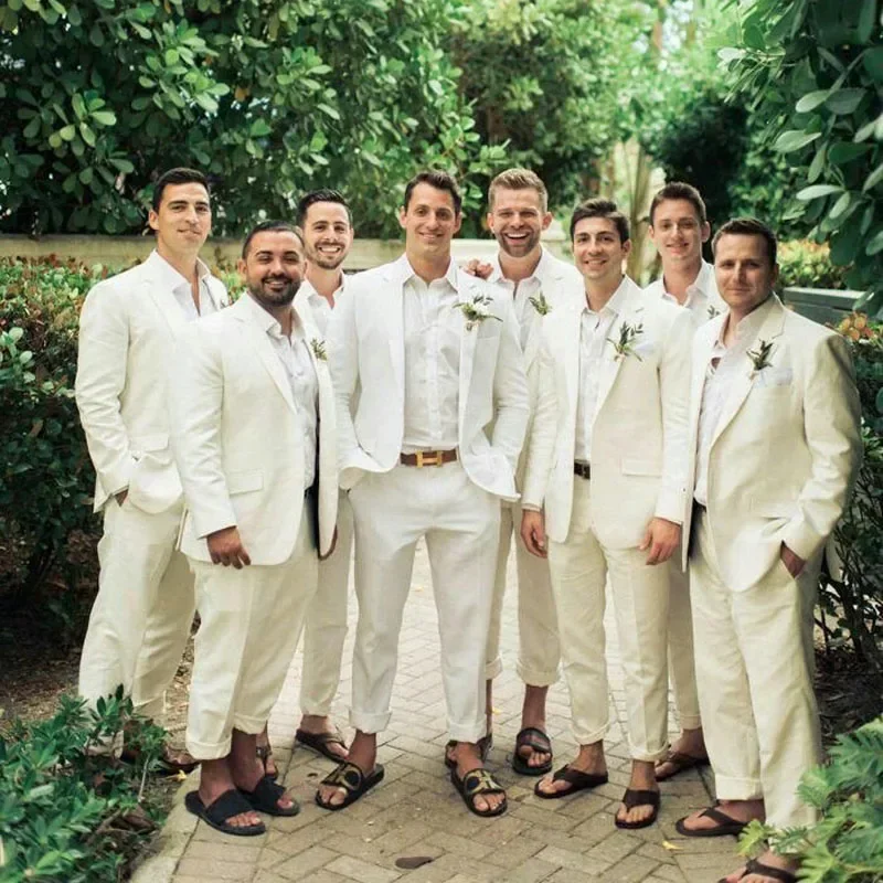 Linen Wedding Tuxedo For Men S - Men Formal Wear Modern 评论和价格