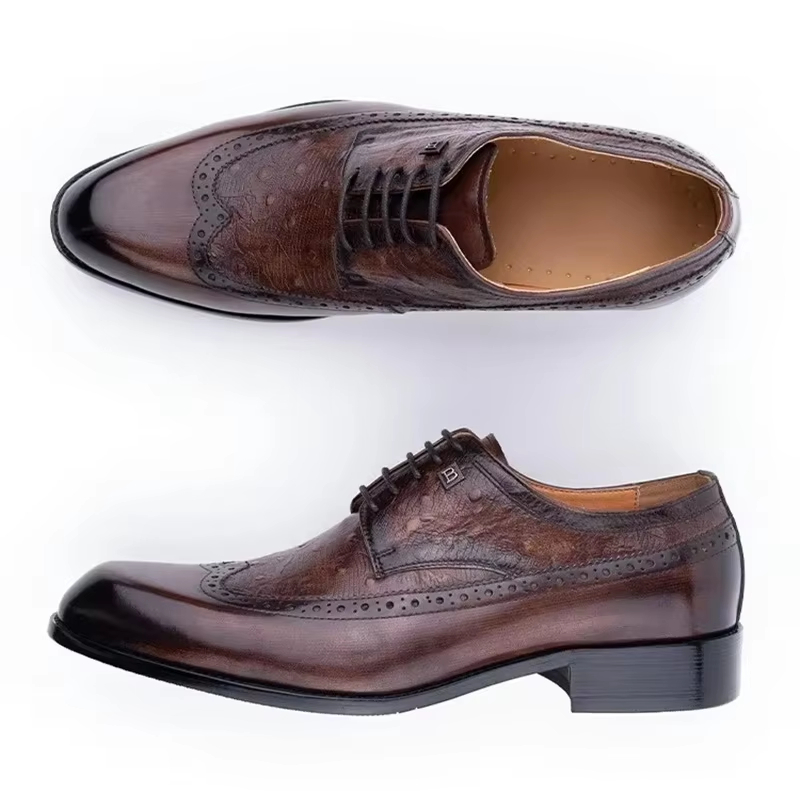 Men's Cowhide Leather Shoes La - Formal Men Daily Wear Footwear 评论和价格