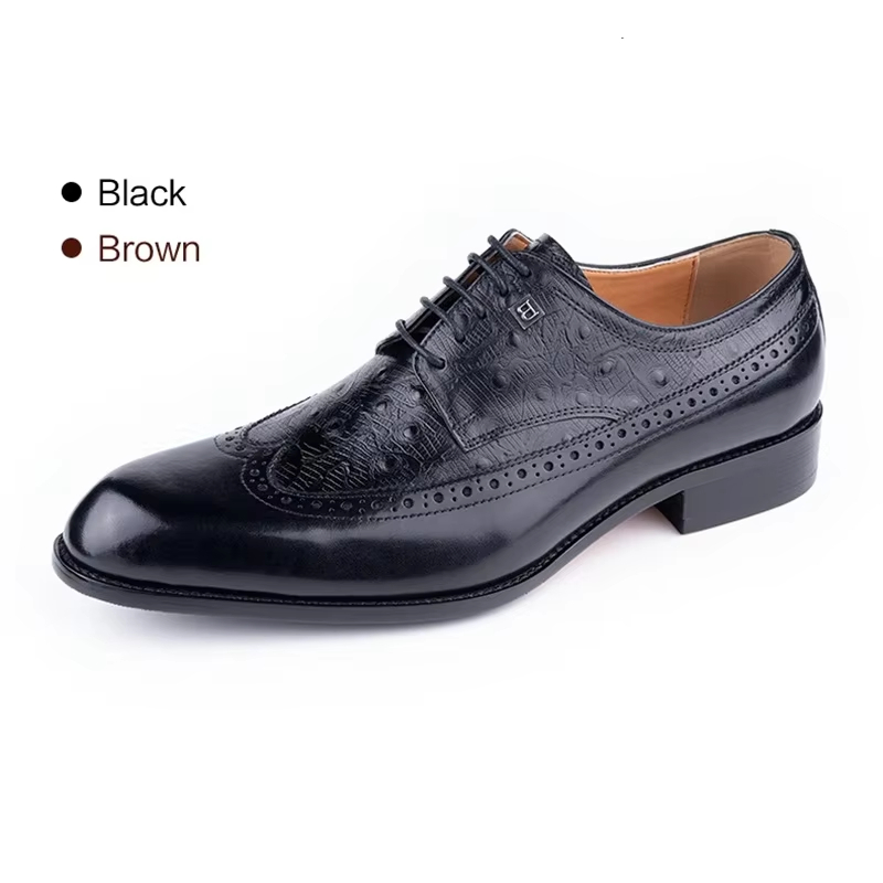 Men's Cowhide Leather Shoes La - Formal Men Daily Wear Footwear 评论和价格