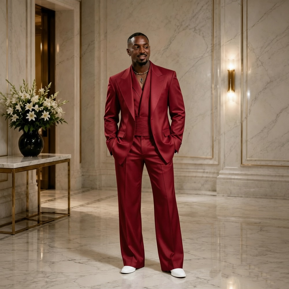 Modern Slim Fit Wedding Tuxedo - Men Formal Wear Modern 评论和价格