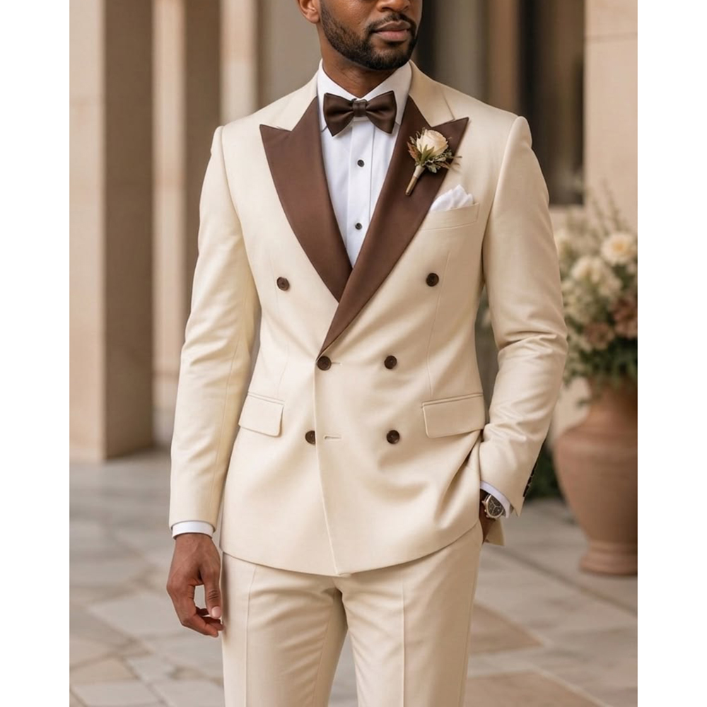Men Double Breasted Tuxedo Sui - Men Formal Wear Modern 评论和价格